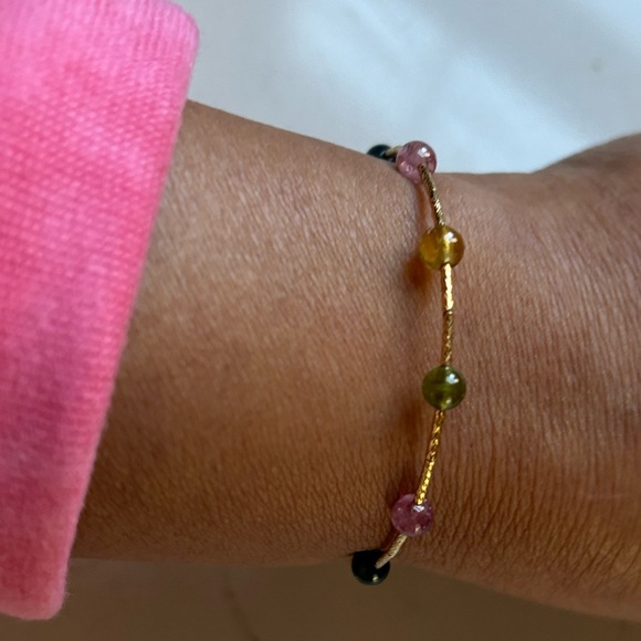 18k Gold Tourmaline Cuff Bracelet